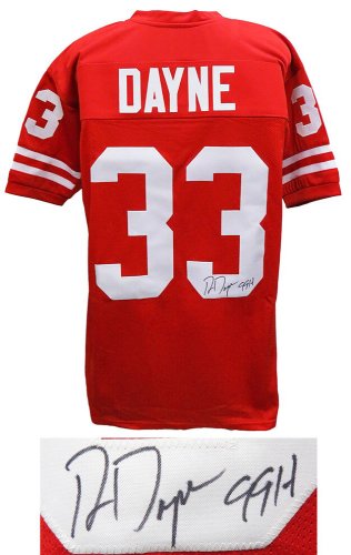Ron Dayne Autographed Signed Red Custom Jersey w/99H 