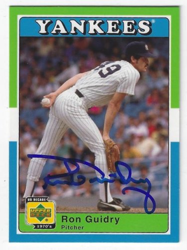 Ron Guidry Autographed Signed Baseball Card (New York Yankees) 2000 UDA  Legends #28