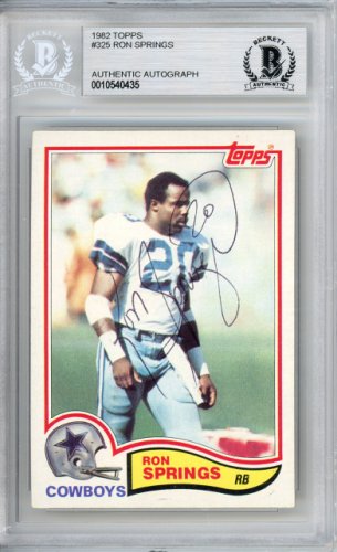 Ron Springs Autographed 1982 Topps Card #325 Dallas Cowboys Beckett Beckett