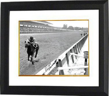 Ron Turcotte Autographed Signed 1973 Belmont Stakes Secretariat Vintage B&W 11x14 Photo Premium Framing & V-Groove Matting 