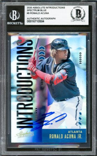 Ronald Acuna Jr. Autographed Signed 2019 Absolute Introductions Card #Int9 Atlanta Braves Beckett Beckett 
