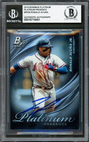 Ronald Acuna Jr. Autographed Signed 2019 Bowman Platinum Presence Card #Pp20 Atlanta Braves Beckett Beckett 