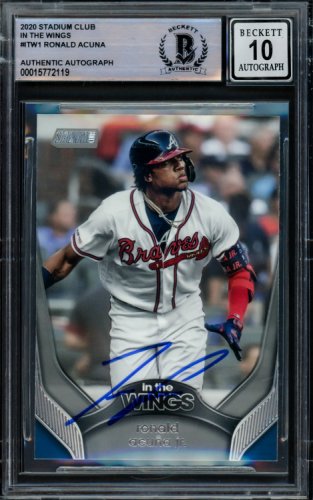 Ronald Acuna Jr. Autographed Signed 2020 Stadium Club In The Wings Card #Itw-1 Atlanta Braves Auto Grade Gem Mint 10 Beckett Beckett 