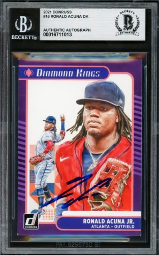 Ronald Acuna Jr. Autographed Signed 2021 Bowman Diamond Kings Card #16 Atlanta Braves Beckett Beckett 