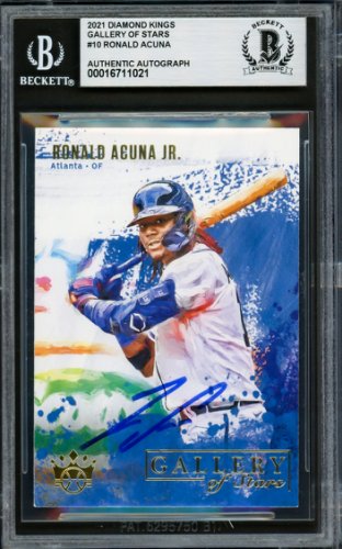 Ronald Acuna Jr. Autographed Signed 2021 Diamond Kings Gallery Of Stars Card #Gs10 Atlanta Braves Beckett Beckett 