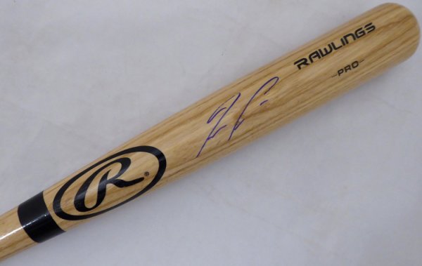 Ronald Acuna Jr. Autographed Signed Blonde Rawlings Baseball Bat Atlanta Braves Beckett Beckett 
