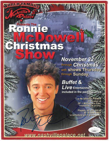 Ronnie McDowell Autographed Signed Nashville Palace Christmas Show Program/Photo- JSA #KK58031 (country music) 