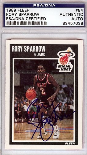 Rory Sparrow Autographed 1989 Fleer Card #84 Miami Heat PSA/DNA