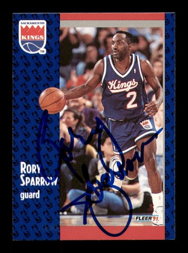 Rory Sparrow Autographed 1991-92 Fleer Card #180 Sacramento Kings #183303