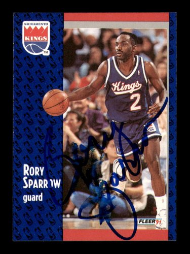 Rory Sparrow Autographed 1991-92 Fleer Card #180 Sacramento Kings #183304