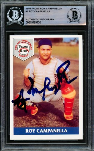 Roy Campanella Autographed Signed 1992 Front Row Card #1 Brooklyn Dodgers Beckett Beckett 