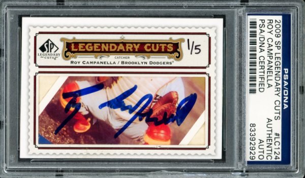 Roy Campanella Autographed Signed 2009 UDA Sp Legendary Cuts Card #Lc124 Brooklyn Dodgers #1/5 PSA/DNA 