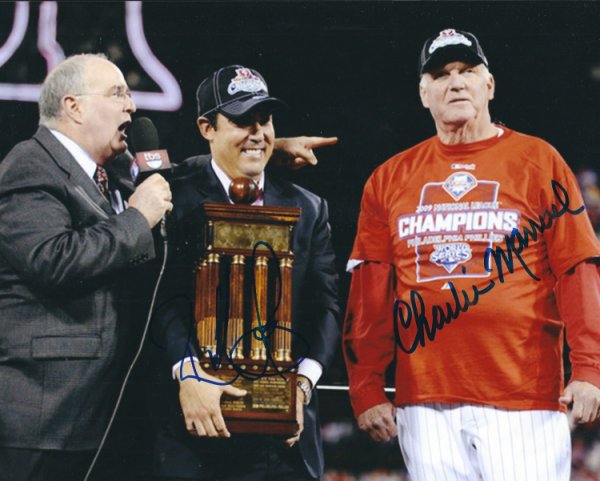 Ruben Amaro Autographed Signed & Charlie Manuel 8X10 Philadelphia Phillies Photo - Autographs