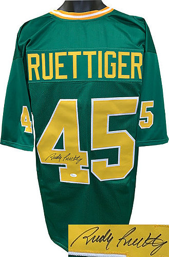 Rudy Ruettiger Autographed Blue Stat Football Jersey