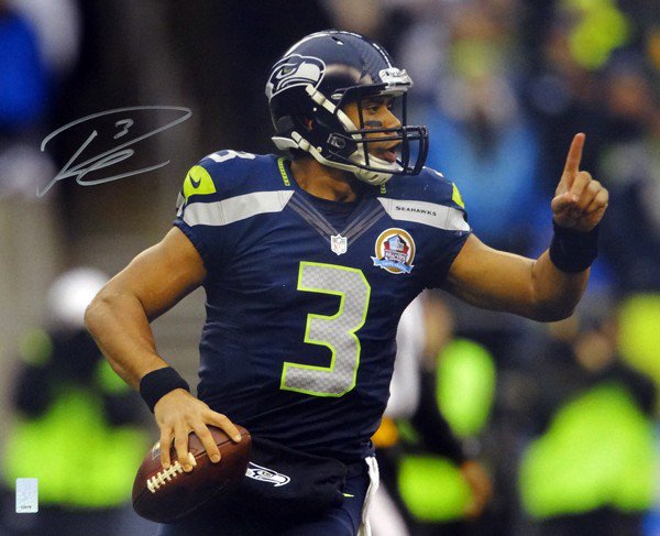 Russell Wilson Autographed 16X20 Photo Seattle Seahawks Rw Holo #88006