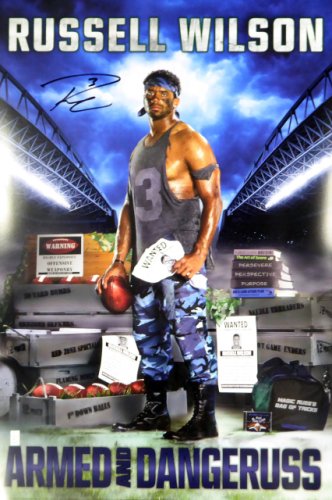 Russell Wilson Autographed 24X36 Costacos Brothers Poster Seattle Seahawks Rw Holo #111010