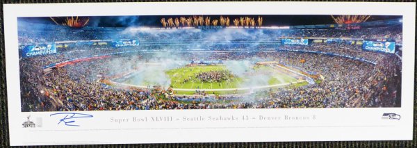 Russell Wilson Autographed Signed 13X40 Super Bowl Xlviii Panoramic Photo Seattle Seahawks Rw Holo #131230 