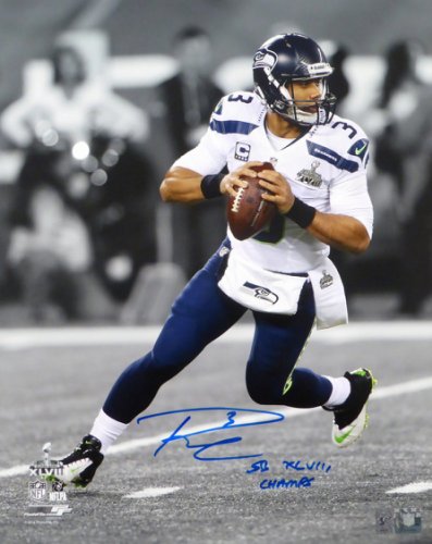 Russell Wilson Autographed Signed 16X20 Photo Seattle Seahawks Super Bowl "Sb Xlviii Champs" Rw Holo #105131 