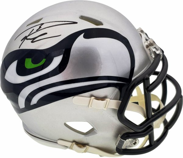 Russell Wilson Autographed Signed Amp Seattle Seahawks Speed Mini Helmet In Black Rw Holo #179112 
