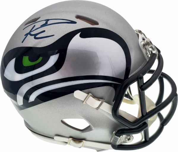 Russell Wilson Autographed Signed Amp Seattle Seahawks Speed Mini Helmet In Blue Rw Holo #159115 