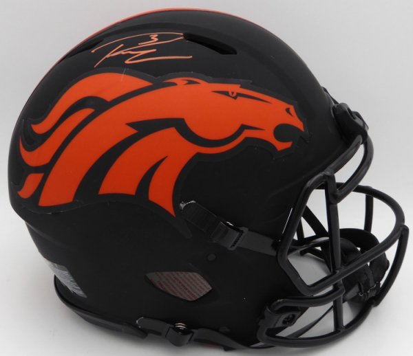 Russell Wilson Autographed Signed Black Eclipse Full Size Authentic Helmet Denver Broncos Fanatics Holo #Dq16478330 