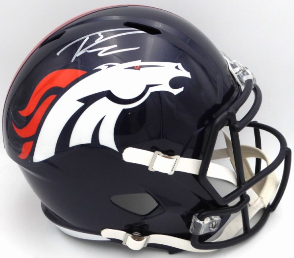 Russell Wilson Autographed Signed Blue Full Size Replica Helmet Denver Broncos Fanatics Holo #Dq16478452 