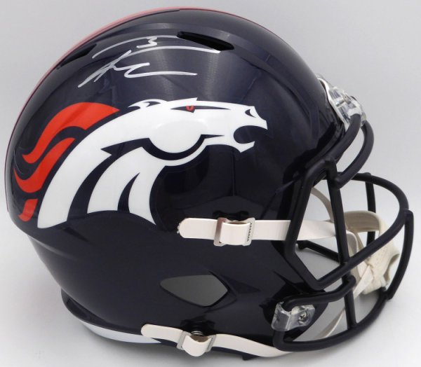 Russell Wilson Autographed Signed Blue Full Size Replica Helmet Denver Broncos Fanatics Holo #Dq16478459 