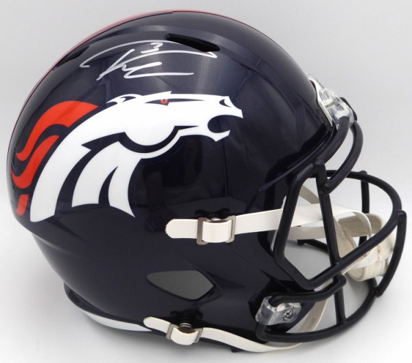 Russell Wilson Autographed Signed Blue Full Size Replica Helmet Denver Broncos Fanatics Holo #Dq16478460 