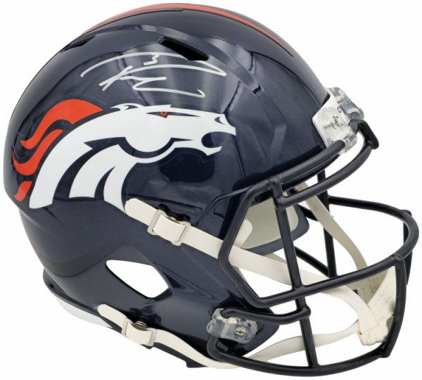 Russell Wilson Autographed Signed Denver Broncos Blue Full Size Replica Speed Helmet Fanatics Holo #227939 