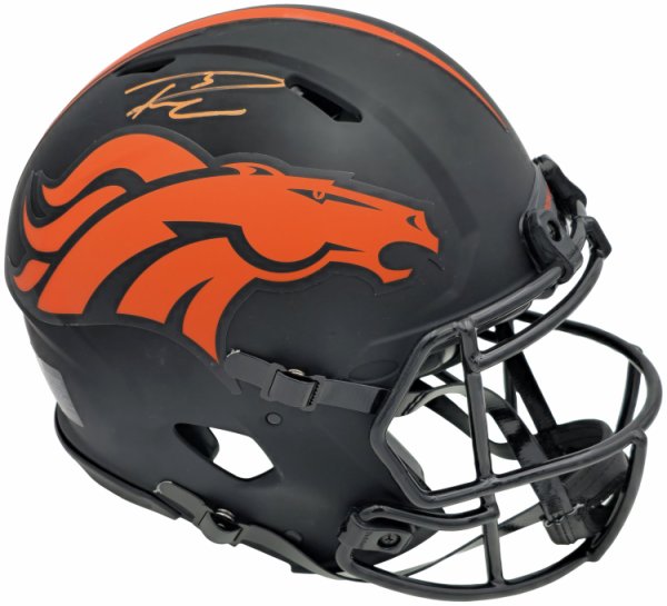 Russell Wilson Autographed Signed Denver Broncos Eclipse Black Full Size Authentic Speed Helmet Fanatics Holo #227931 