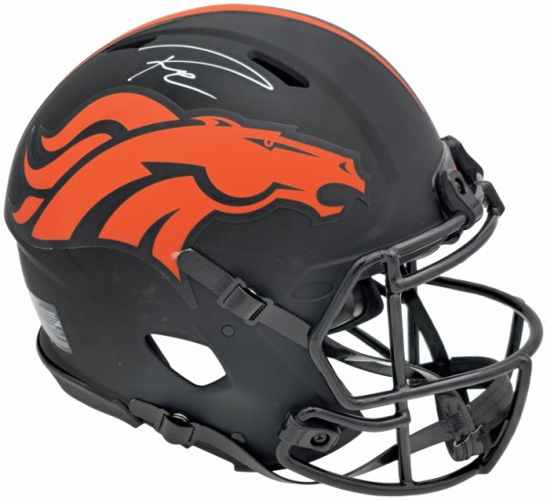 Russell Wilson Autographed Signed Denver Broncos Eclipse Black Full Size Authentic Speed Helmet Fanatics Holo #227932 