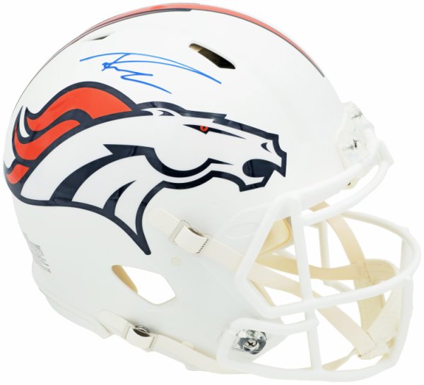 Russell Wilson Autographed Signed Denver Broncos Flat Matte White Full Size Authentic Speed Helmet Fanatics Holo #227935 