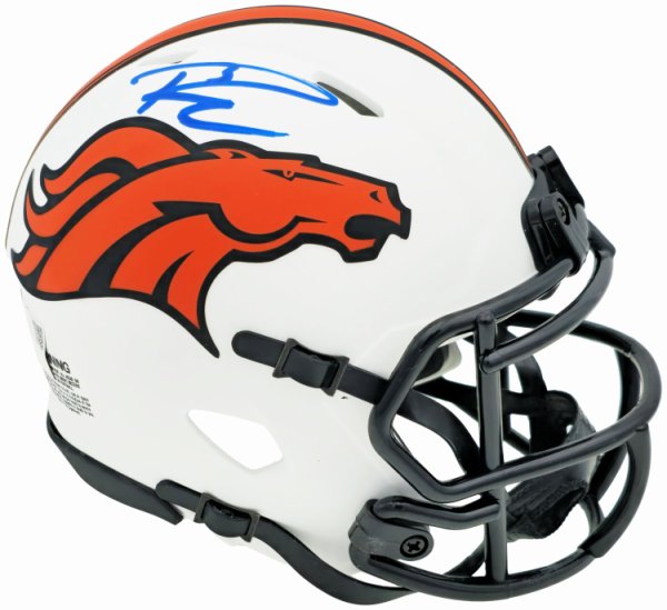 Russell Wilson Autographed Signed Denver Broncos Lunar Eclipse White Speed Mini Helmet Fanatics Holo #227947 