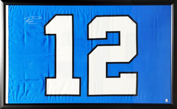 Russell Wilson Autographed Signed Framed 12Th Man Flag Seattle Seahawks Rw Holo #200935 