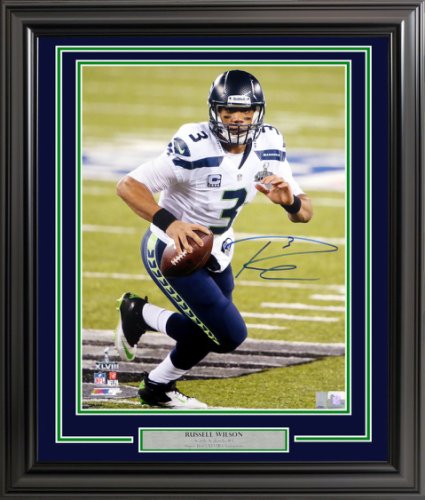 Russell Wilson Autographed Signed Framed 16X20 Photo Seattle Seahawks Super Bowl Xlviii Rw Holo #200374 