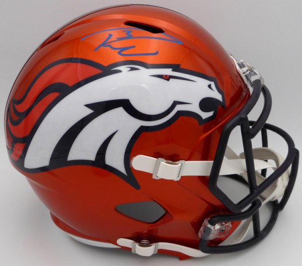 Russell Wilson Autographed Signed Orange Flash Full Size Replica Helmet Denver Broncos Fanatics Holo #Ql84418437 