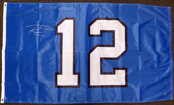 Russell Wilson Autographed Signed Seattle Seahawks 12Th Man 3X5 12 Flag Rw Holo #130716 