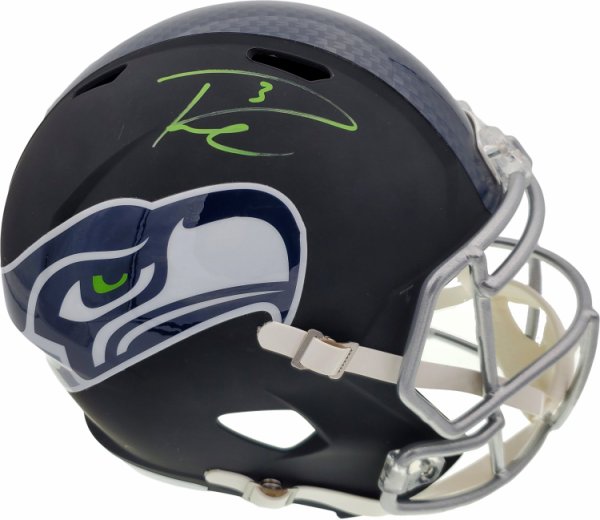 Russell Wilson Autographed Signed Seattle Seahawks Matte Black Speed Full Size Replica Helmet In Green Rw Holo #145844 