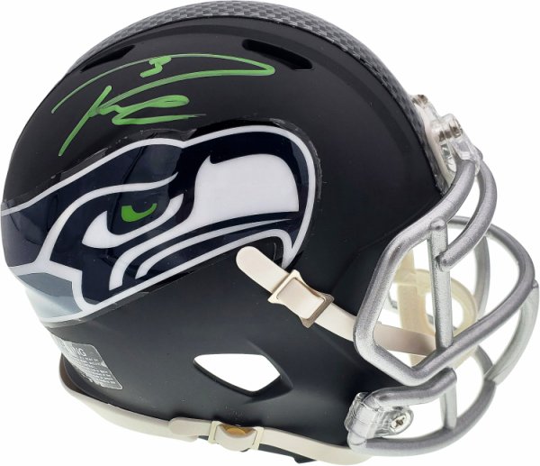 Russell Wilson Autographed Signed Seattle Seahawks Matte Black Speed Mini Helmet In Green Rw Holo #145787 
