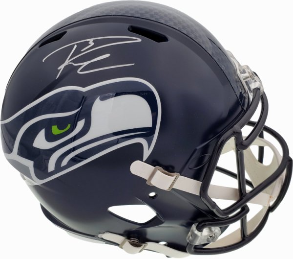 Russell Wilson Autographed Signed Seattle Seahawks Speed Full Size Helmet In Silver Rw Holo #113611 