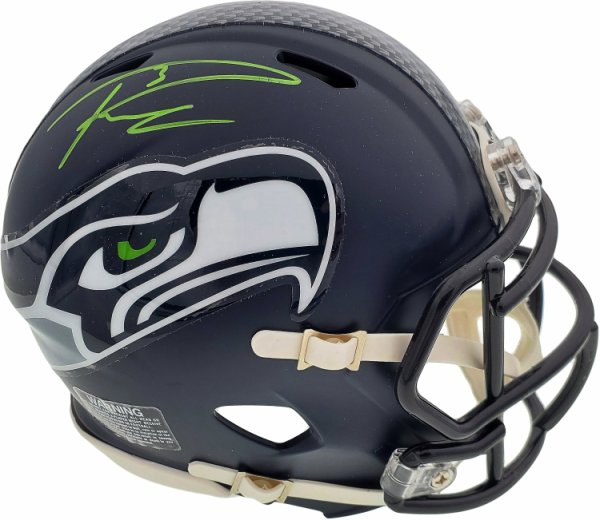 Russell Wilson Autographed Signed Seattle Seahawks Speed Mini Helmet In Green Rw Holo #179111 