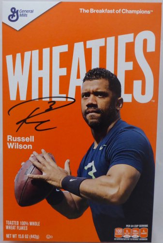 Russell Wilson Autographed Signed Wheaties Box Seattle Seahawks Rw Holo #145847 