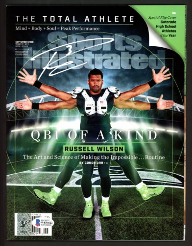 Russell Wilson Autographed Sports Illustrated Magazine Seattle Seahawks Signed In White Rw Holo & Beckett Beckett 