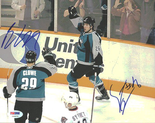Ryan Clowe & Steve Bernier Autographed 8X10 Photo San Jose Sharks PSA/DNA