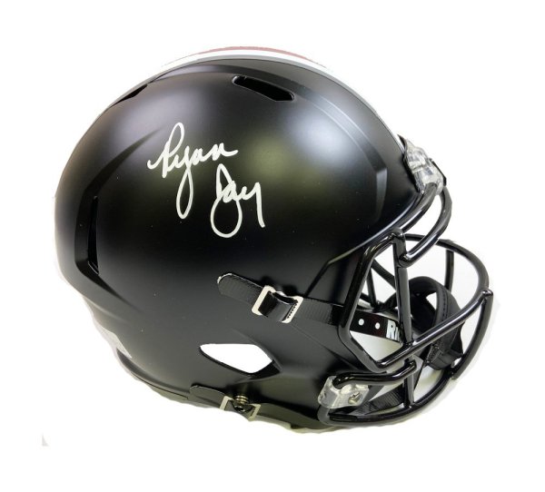 Ryan Day Autographed Black OSU Riddell Speed Mini Helmet - Beckett