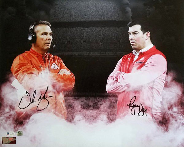 Ryan Day & Urban Meyer Autographed Ohio State Buckeyes 16X20 Beckett Witnessed