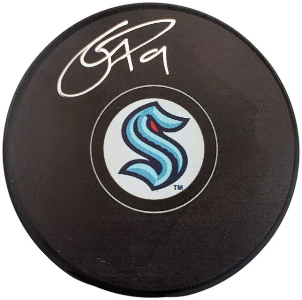 Ryan Donato Autographed Official Seattle Kraken Logo Hockey Puck Fanatics Holo #200863