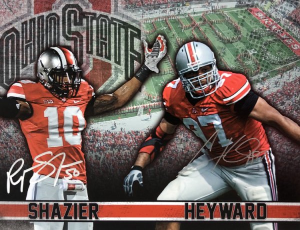 Ryan Shazier & Cameron Heyward Ohio State Buckeyes 11-1 11x14 Autographed Signed Photo - Certified Authentic 
