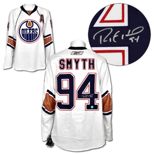 Ryan Smyth Edmonton Oilers Autographed Signed White Reebok Authentic On Ice Jersey