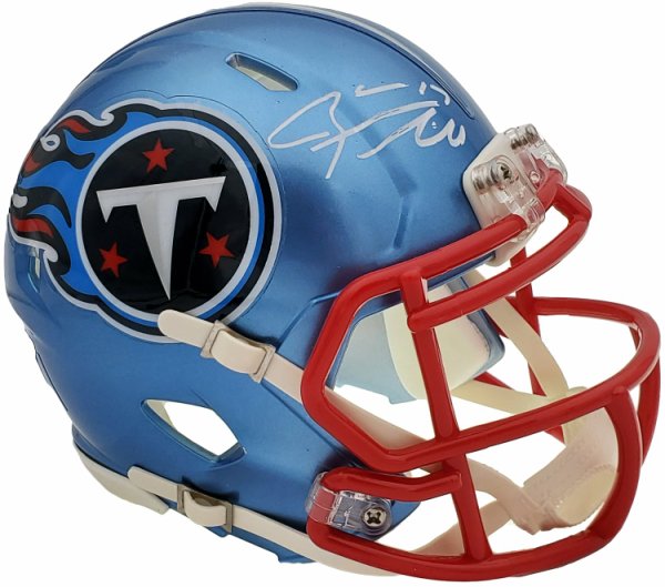 Ryan Tannehill Autographed Signed Tennessee Titans Flash Blue Speed Mini Helmet Beckett Beckett Qr #197225 